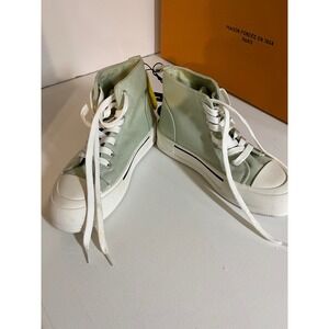 Comfort Arden Women's High Top‎ Canvas Sneakers Mint Green Size 6 Platform